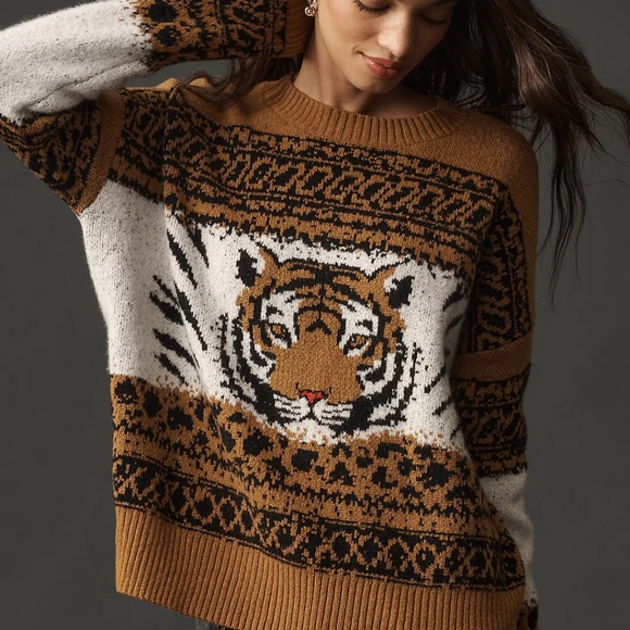 Anthropologie Sweaters - Bengal Tiger Icon Wool Blend Sweater